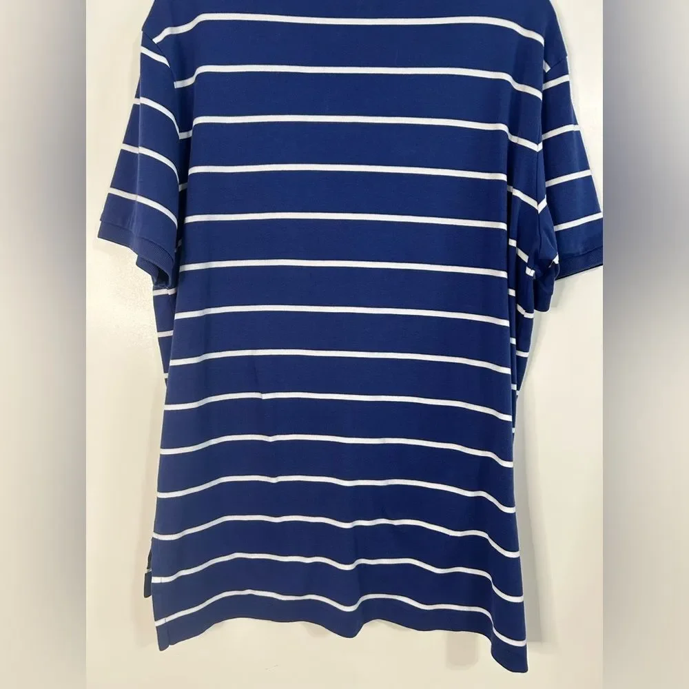 Ralph Lauren Blue and White Striped Polo Shirt